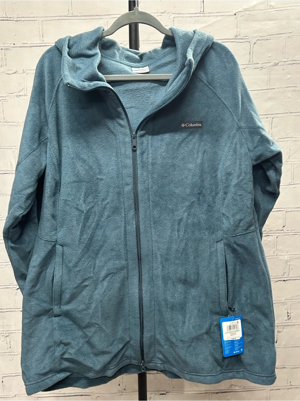 Columbia Women's Teal Hooded Full-Zip Teddy Jacket